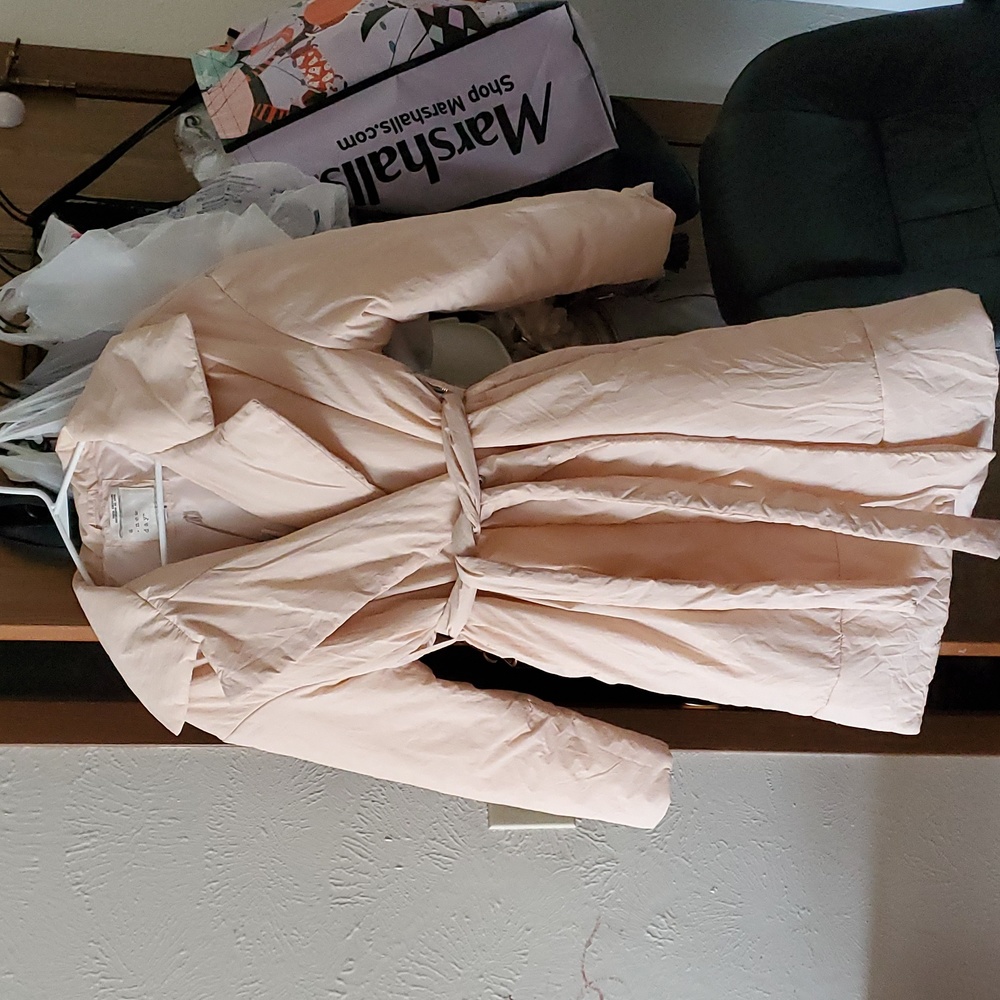 A New Day Cream Blush Wrap Tie Jacket Oversized